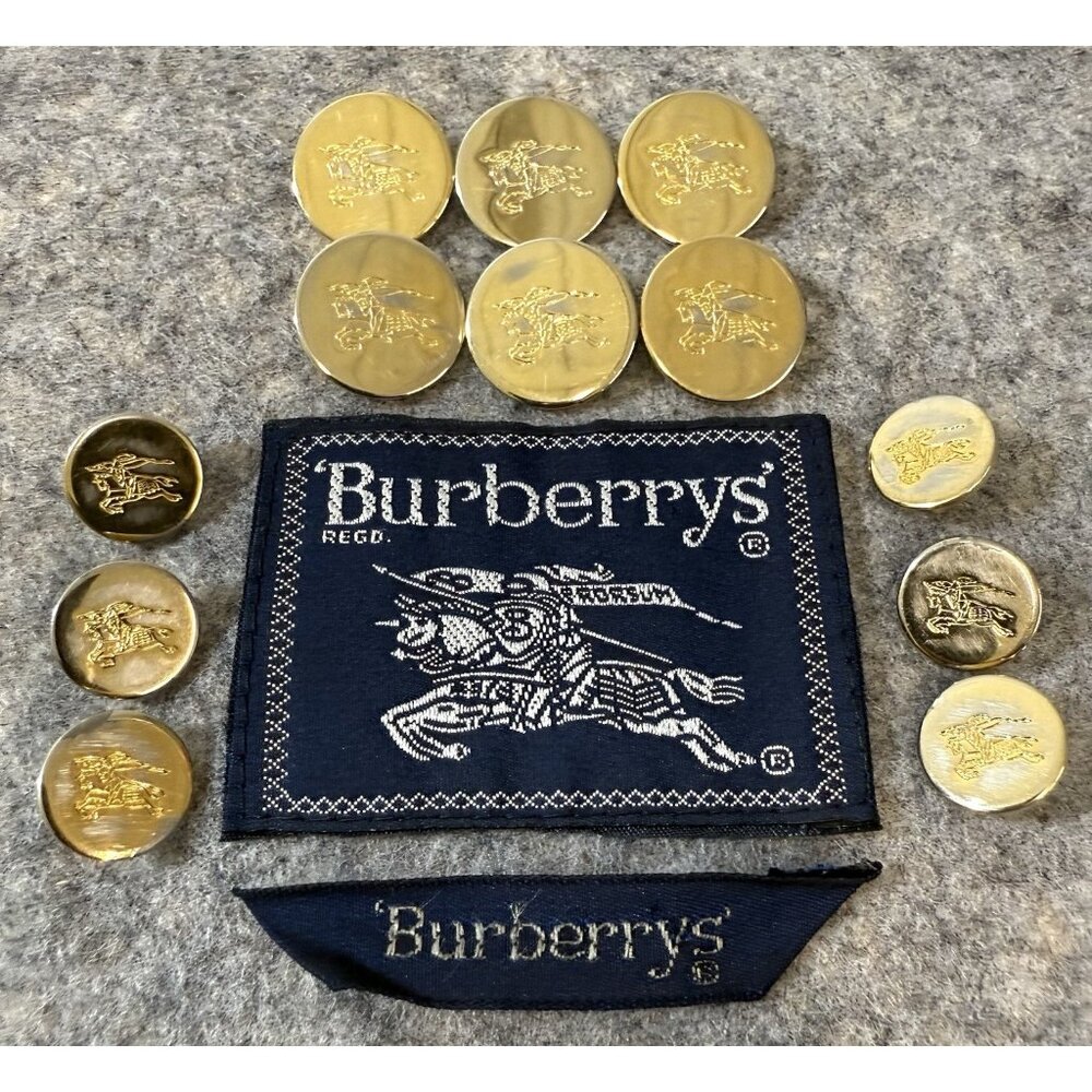 Vintage Burberry Prorsum Knight 12 Replacement Buttons Set Blazer Two Tone Gold